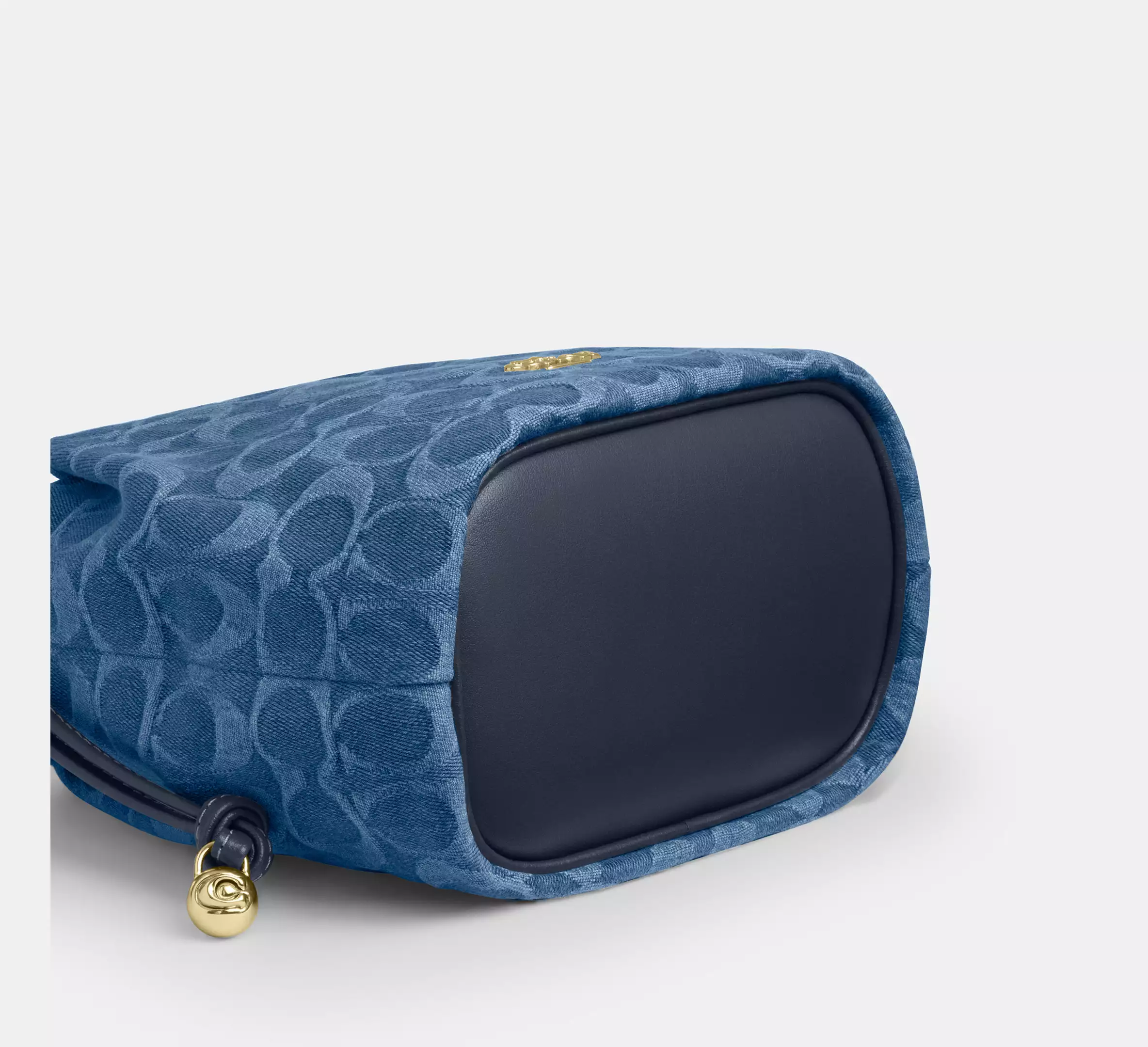 Faye Mini Drawstring Bag In Signature Denim