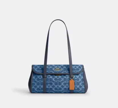 Bridget Flap Shoulder Bag In Signature Denim