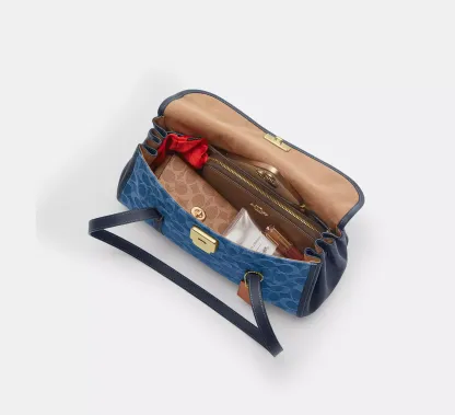 Bridget Flap Shoulder Bag In Signature Denim