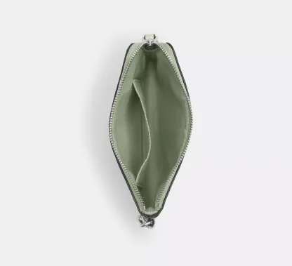 Corner Zip Wristlet In Signature Leather With Heart Charm