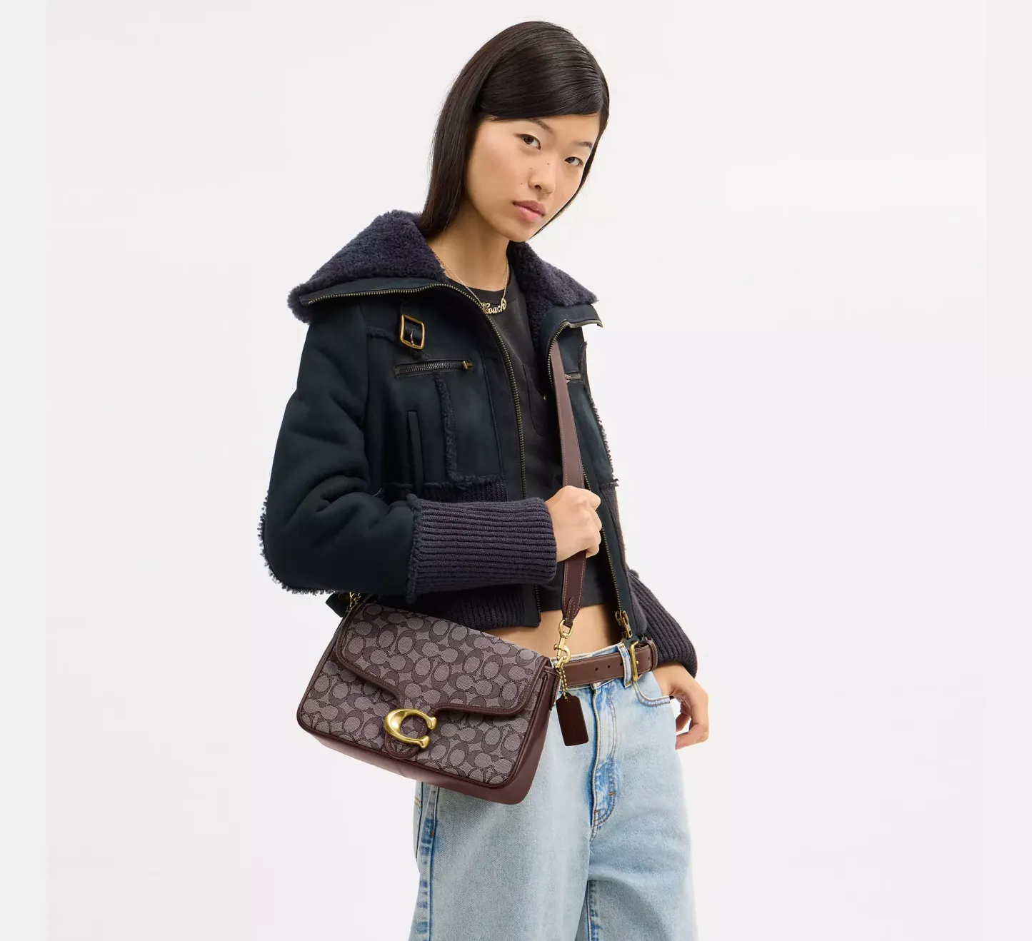 Soft Tabby Shoulder Bag In Signature Jacquard