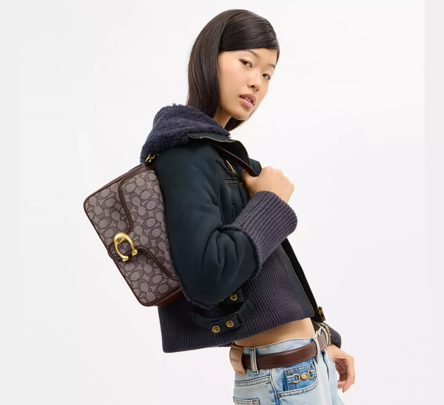 Soft Tabby Shoulder Bag In Signature Jacquard