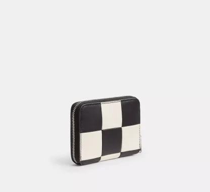 Zip Around Wallet In Checkerboard Upcrafted Leather