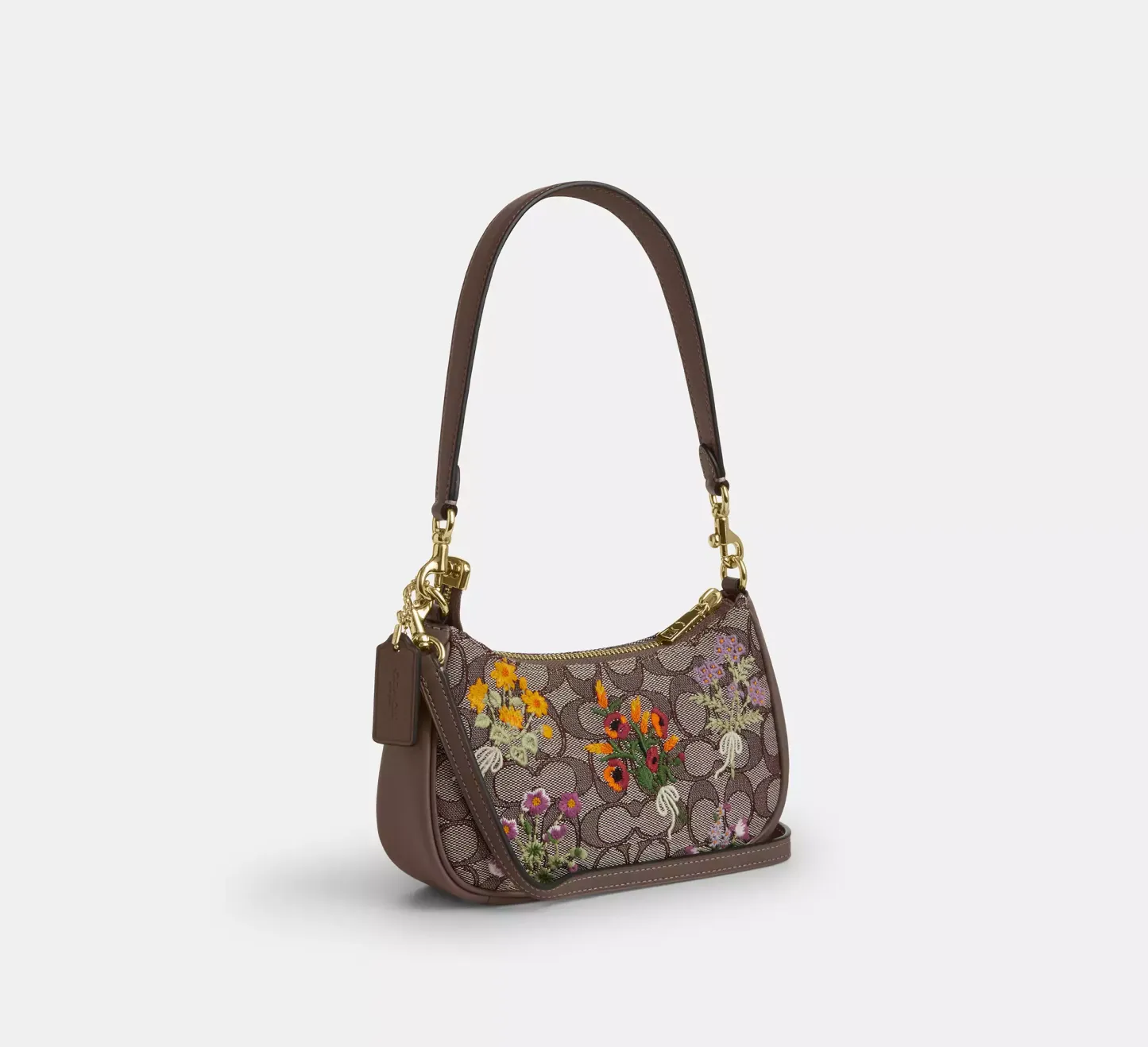 Teri Mini Crossbody Bag In Signature Jacquard With Floral Embroidery