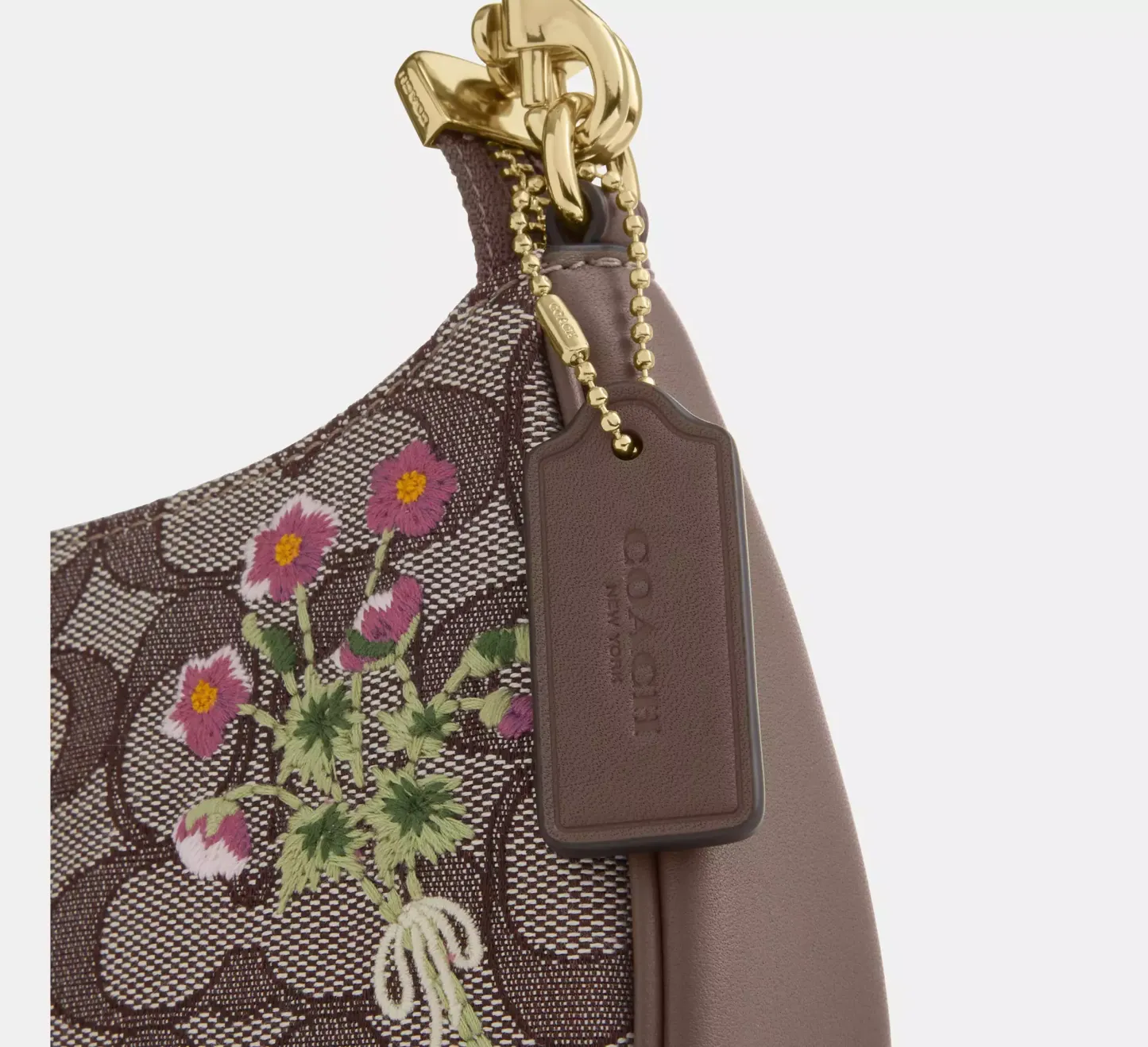 Teri Mini Crossbody Bag In Signature Jacquard With Floral Embroidery