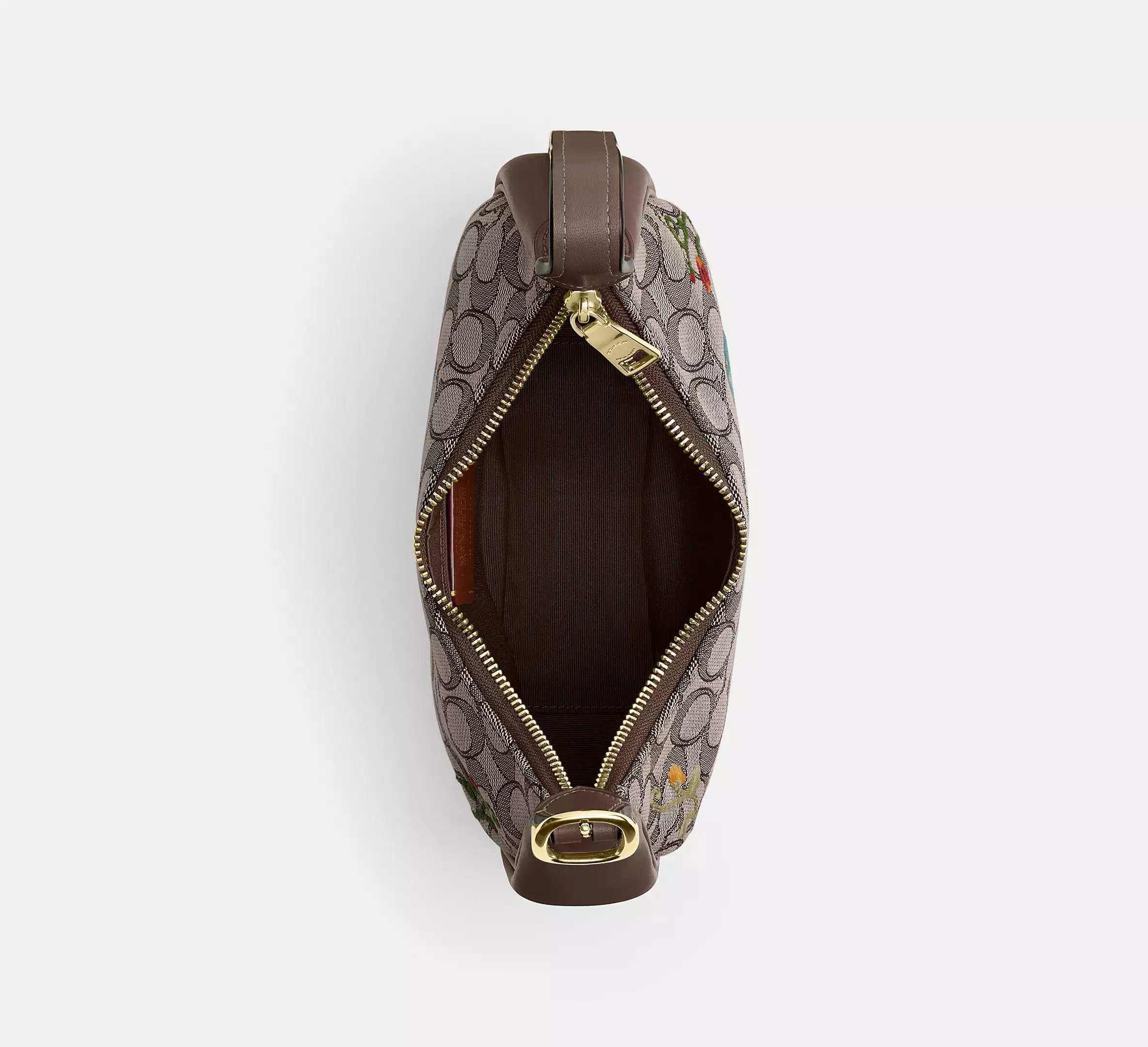 Emily Shoulder Bag In Signature Jacquard With Floral Embroidery