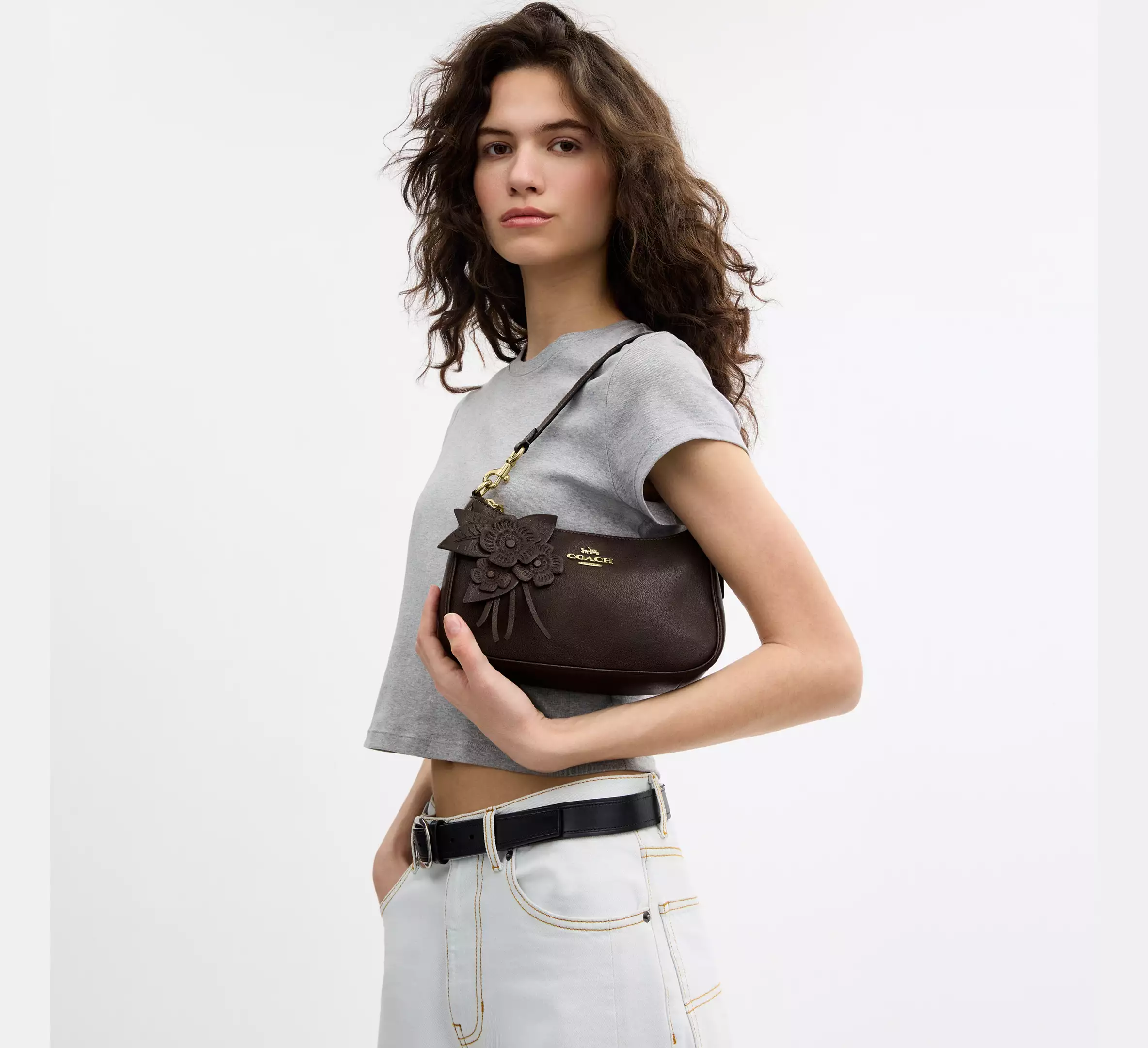 Teri Shoulder Bag With Floral Applique