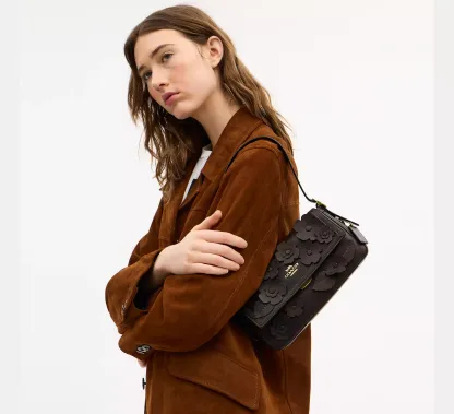 Etta Small Flap Shoulder Bag With Floral Applique