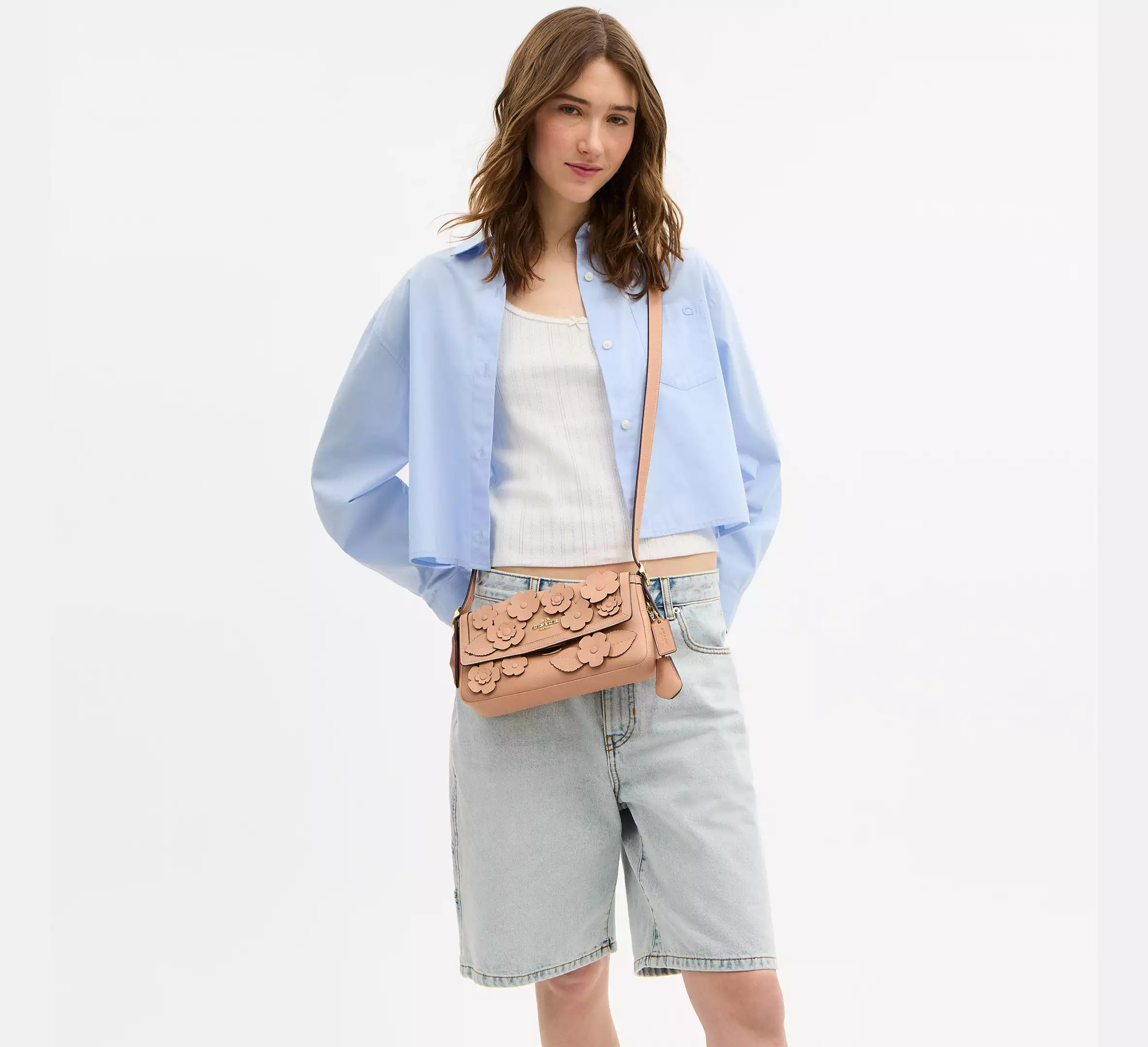 Etta Small Flap Shoulder Bag With Floral Applique