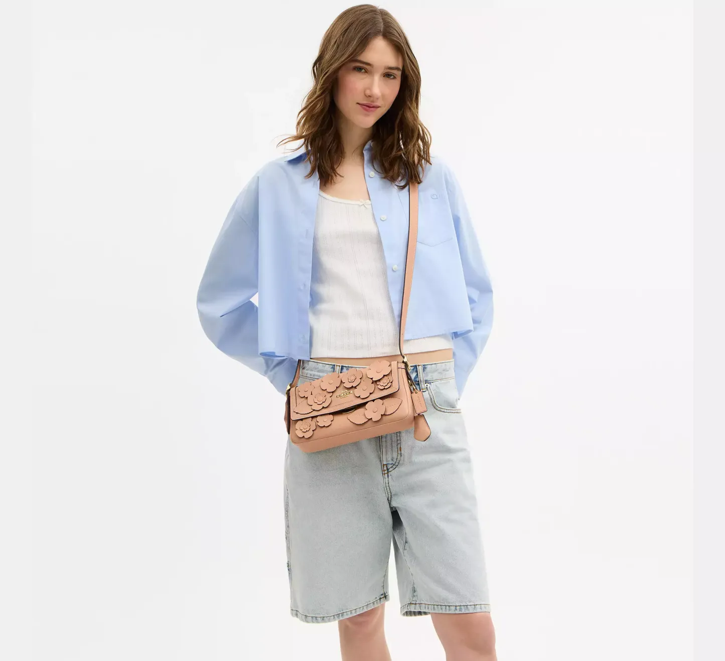 Etta Small Flap Shoulder Bag With Floral Applique