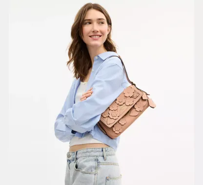 Etta Small Flap Shoulder Bag With Floral Applique