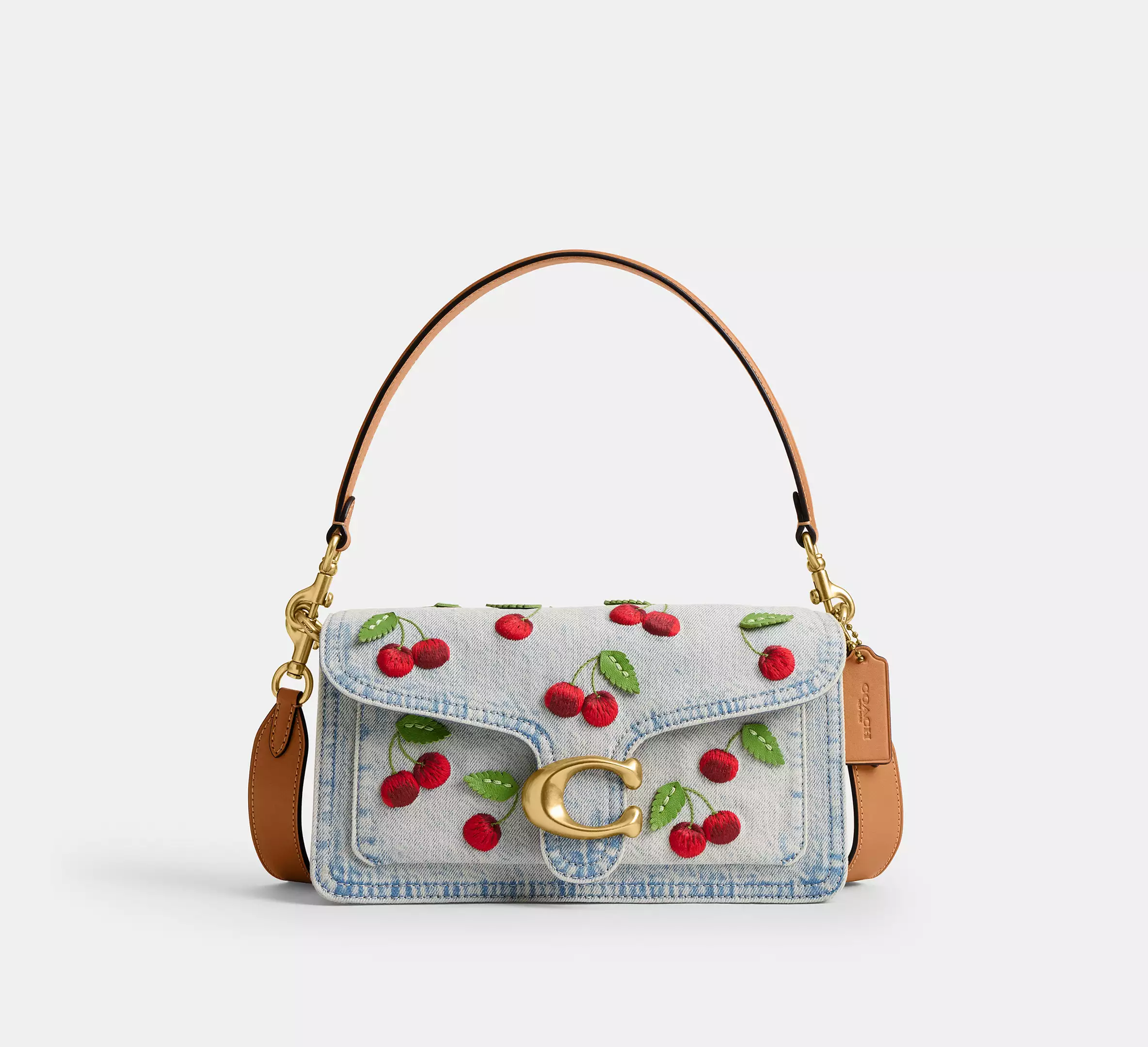 Tabby Shoulder Bag 26 With Cherry Embroidery