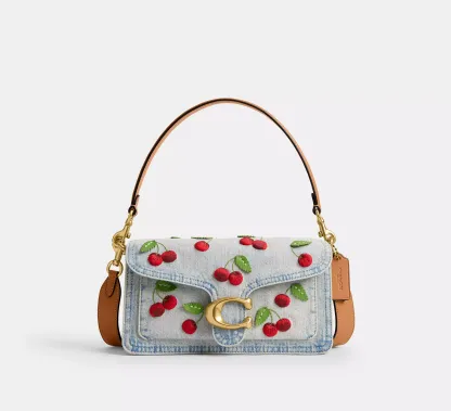 Tabby Shoulder Bag 26 With Cherry Embroidery
