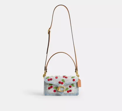 Tabby Shoulder Bag 26 With Cherry Embroidery