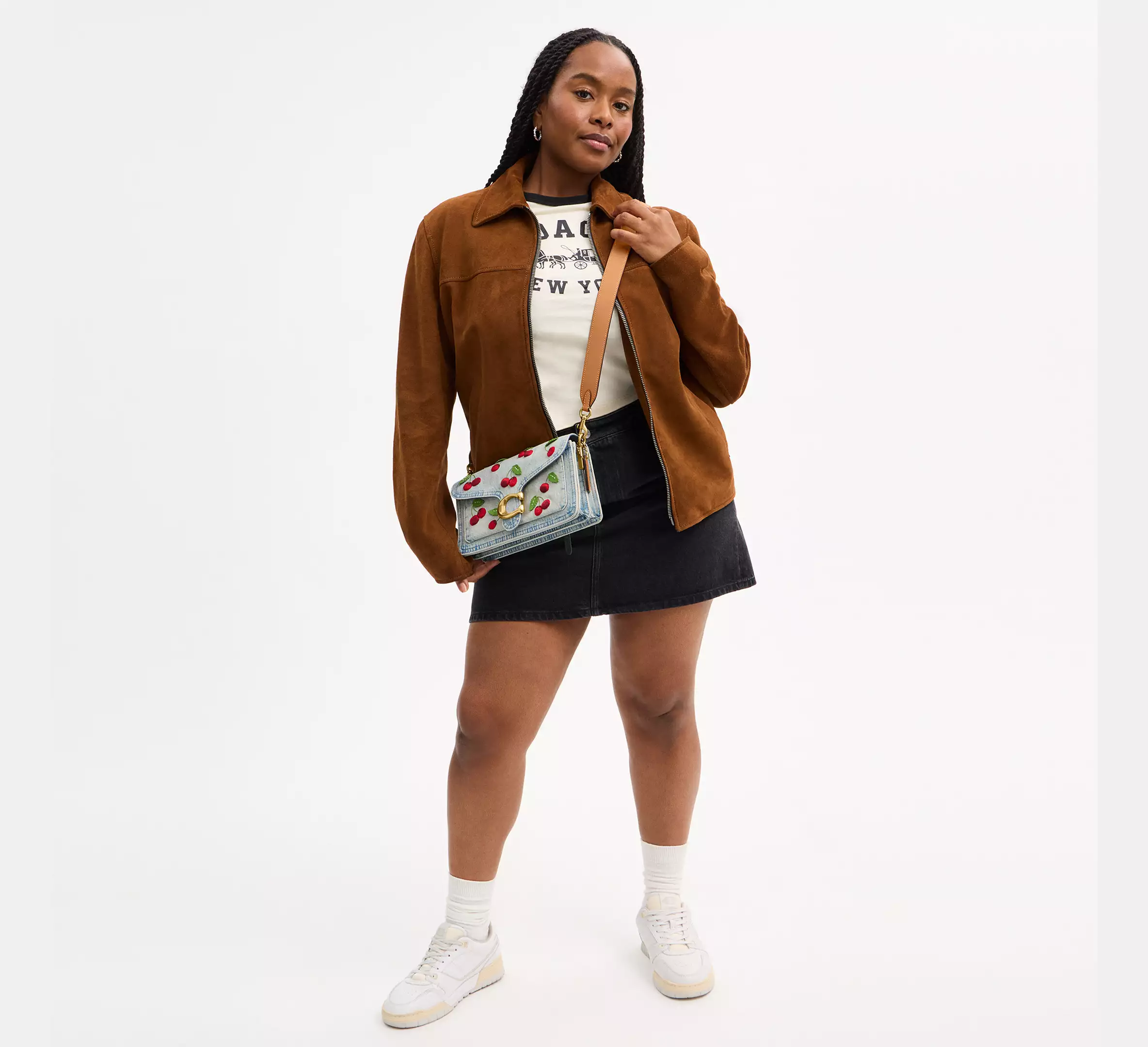 Tabby Shoulder Bag 26 With Cherry Embroidery