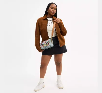 Tabby Shoulder Bag 26 With Cherry Embroidery