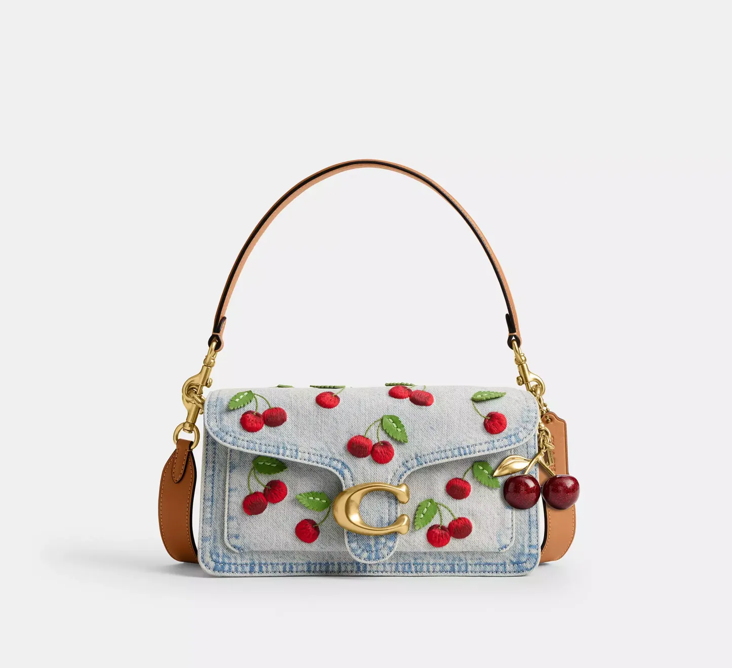 Tabby Shoulder Bag 26 With Cherry Embroidery