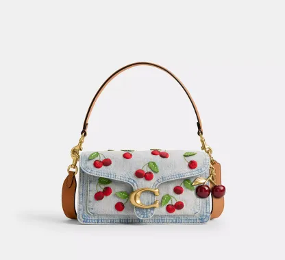 Tabby Shoulder Bag 26 With Cherry Embroidery