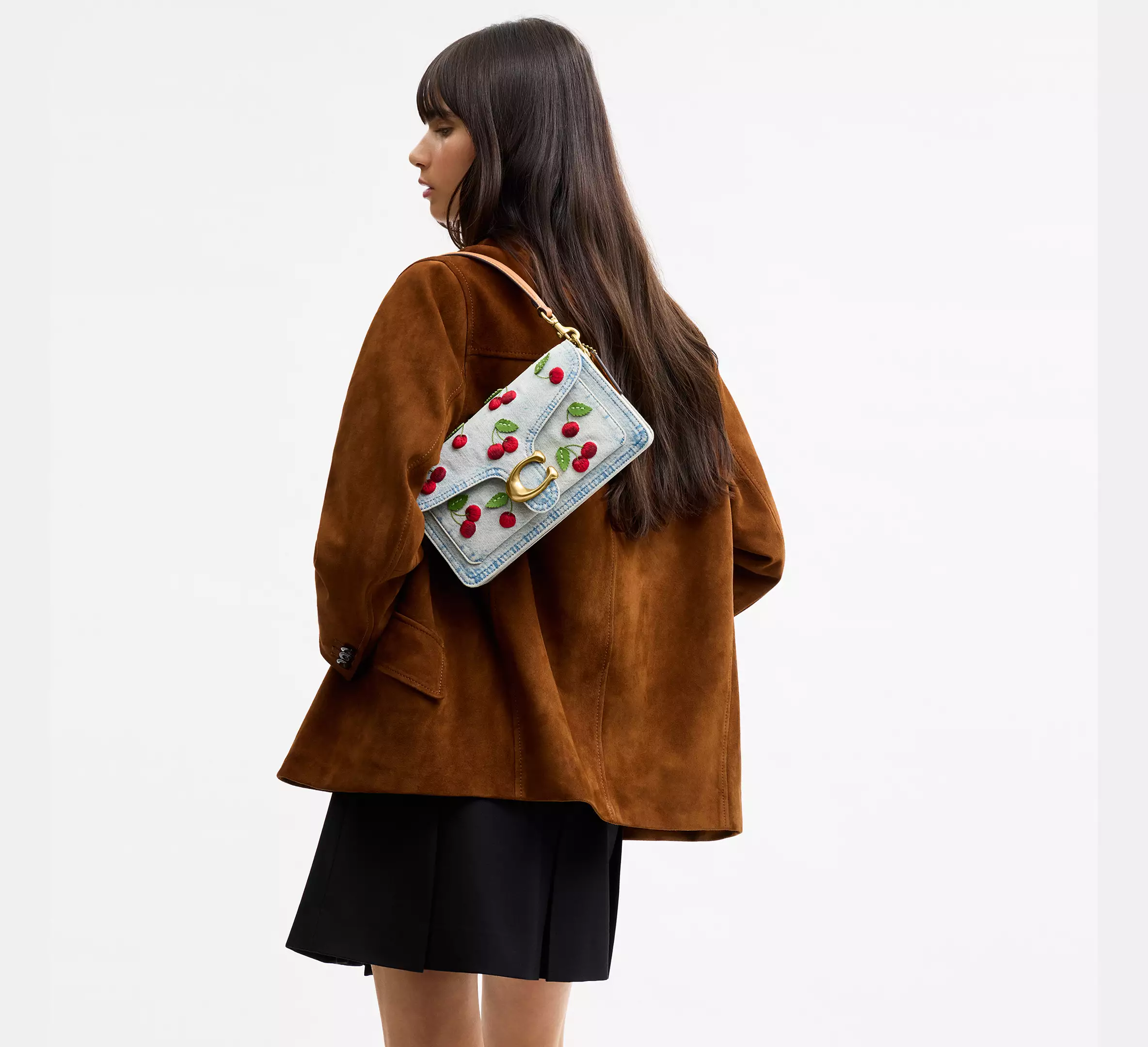 Tabby Shoulder Bag 26 With Cherry Embroidery