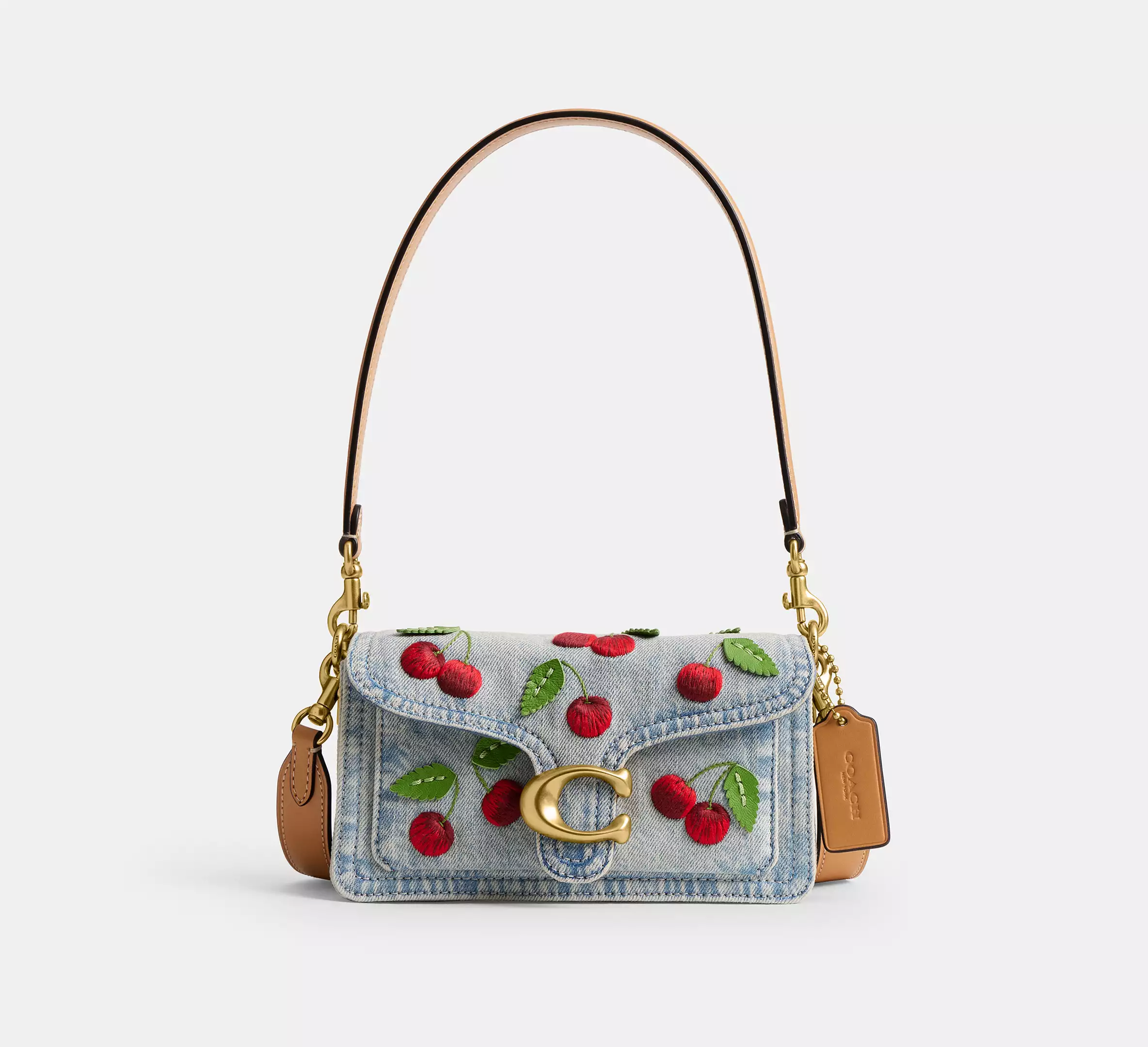 Tabby Shoulder Bag 20 With Cherry Embroidery