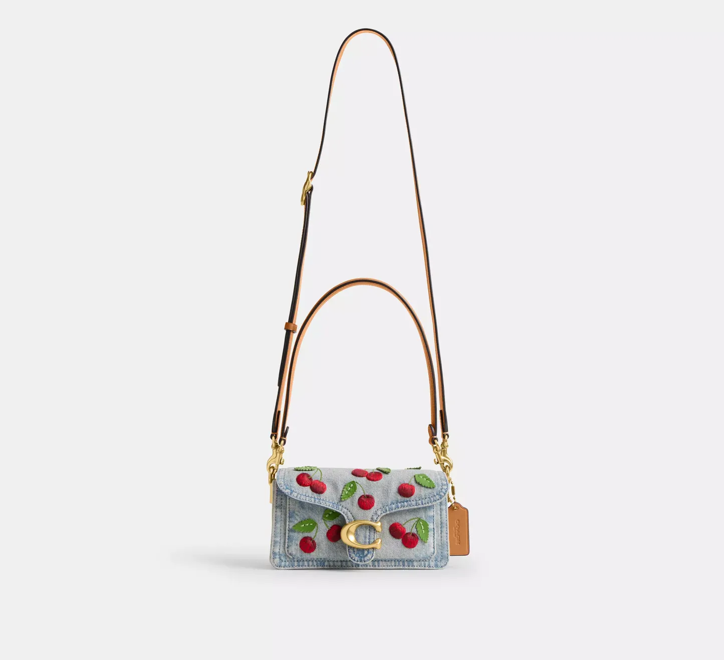 Tabby Shoulder Bag 20 With Cherry Embroidery