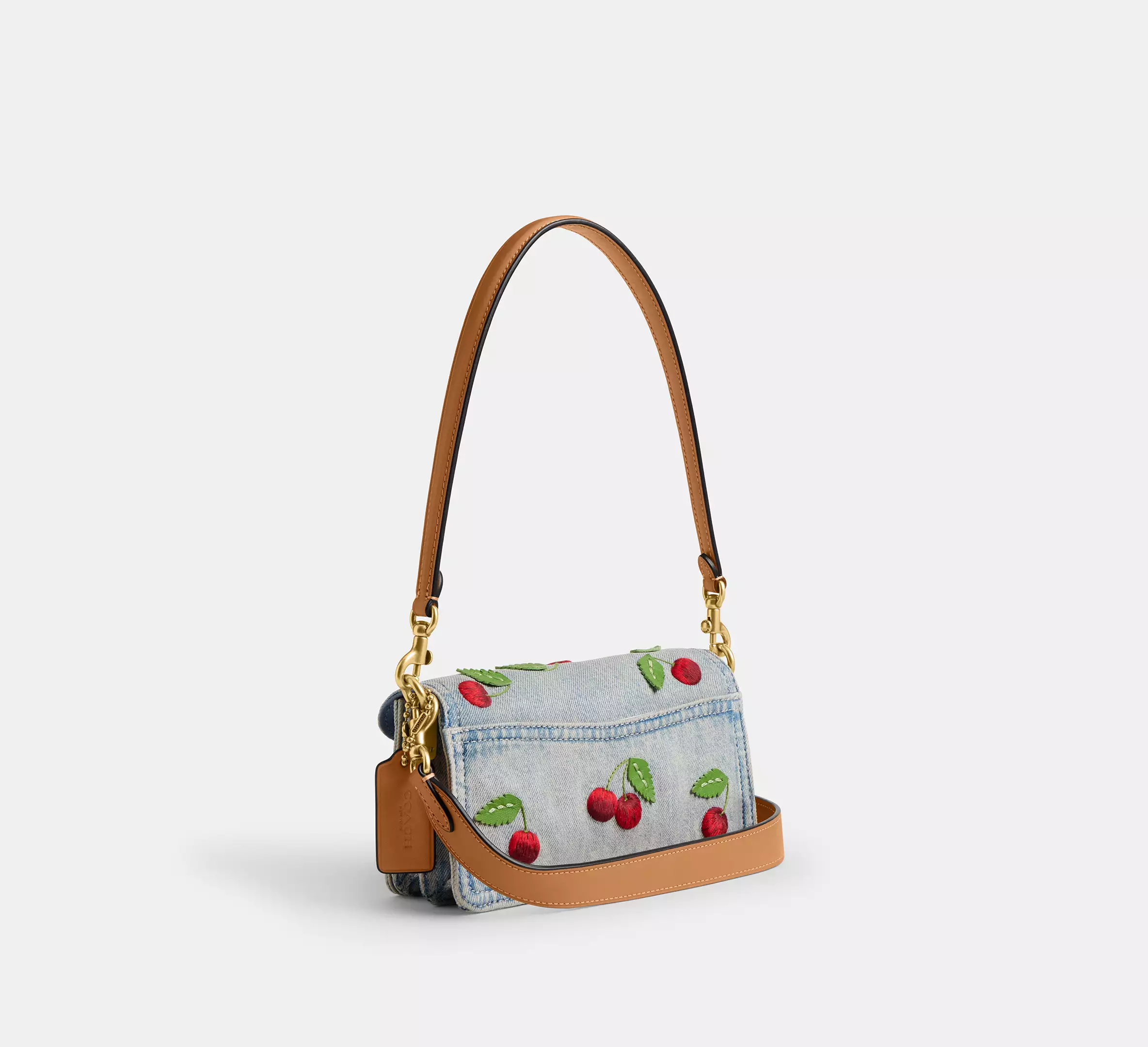 Tabby Shoulder Bag 20 With Cherry Embroidery