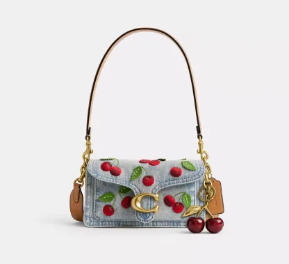 Tabby Shoulder Bag 20 With Cherry Embroidery