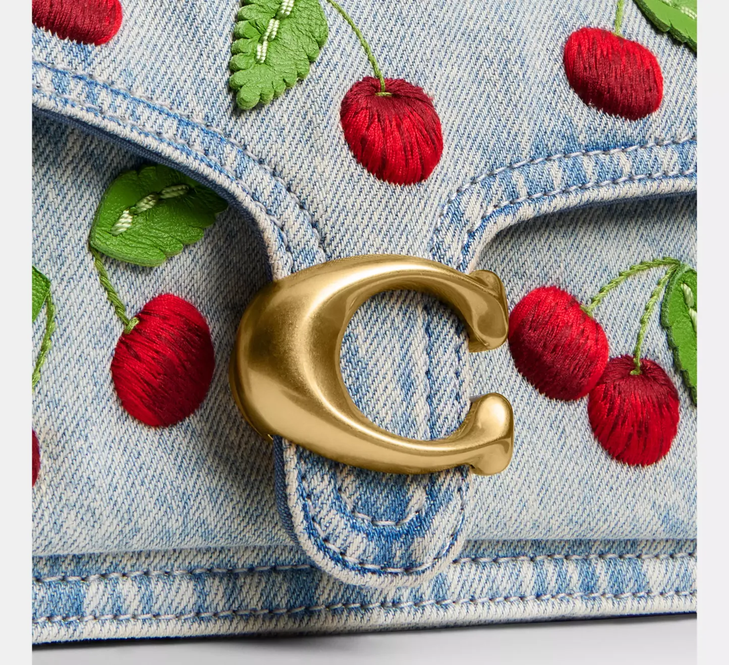 Tabby Shoulder Bag 20 With Cherry Embroidery