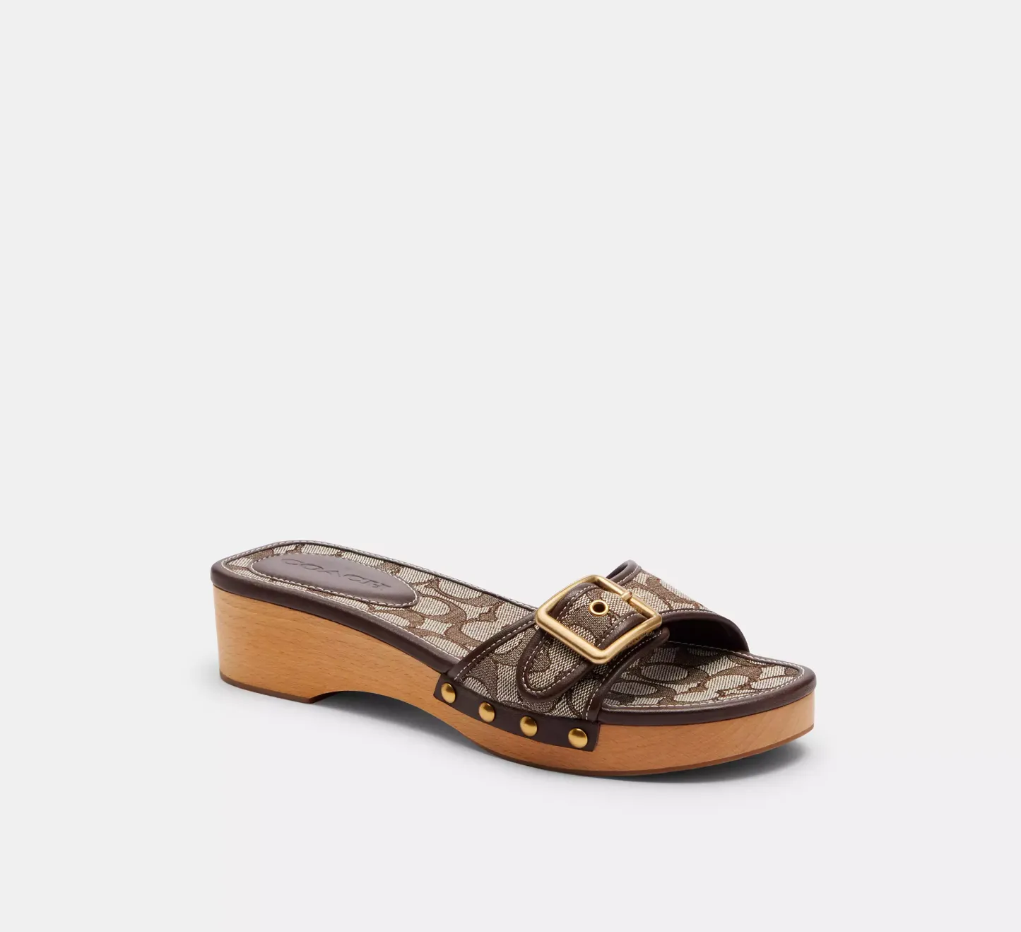 Margot Wooden Sandal In Signature Jacquard