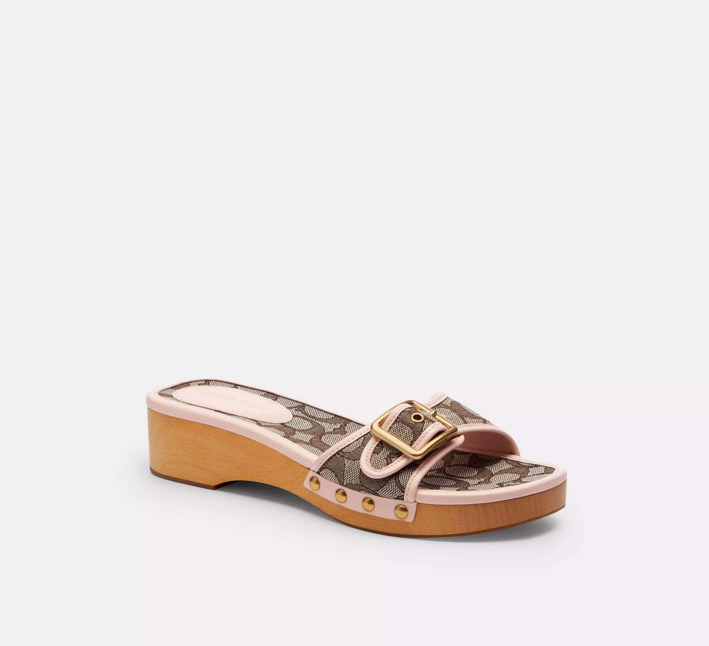 Margot Wooden Sandal In Signature Jacquard