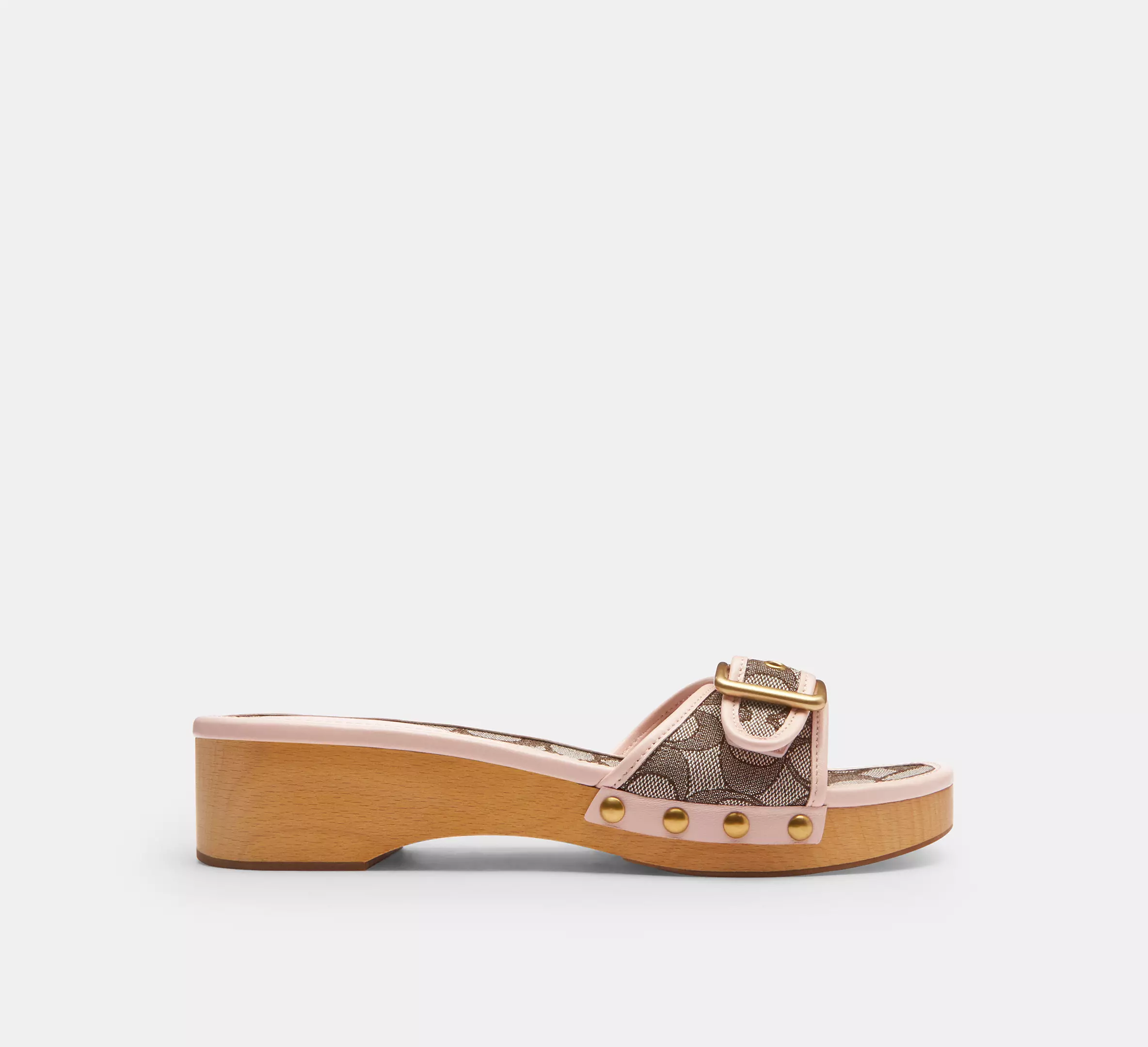 Margot Wooden Sandal In Signature Jacquard