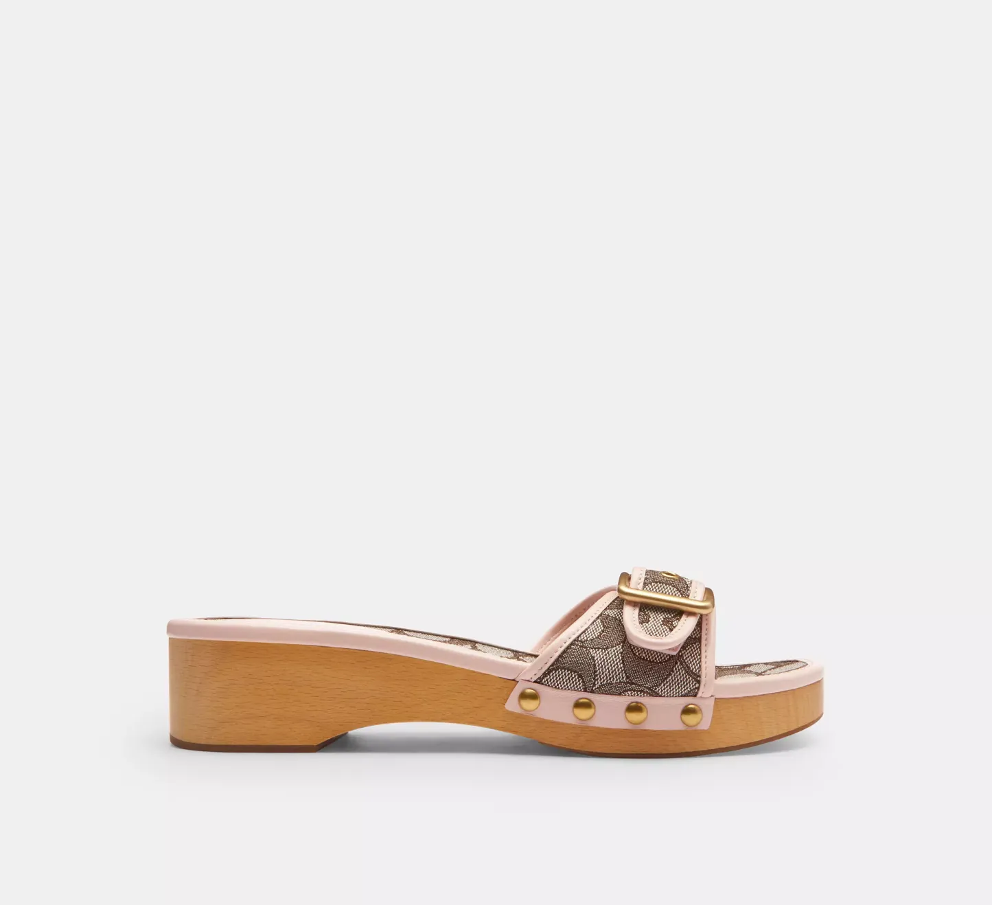 Margot Wooden Sandal In Signature Jacquard