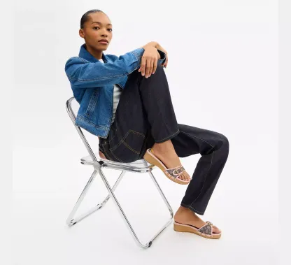 Margot Wooden Sandal In Signature Jacquard