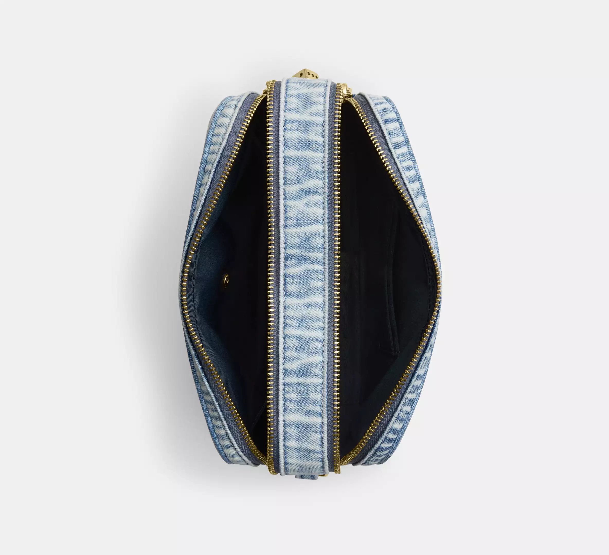 Carey Crossbody Bag In Loved Denim With Charms