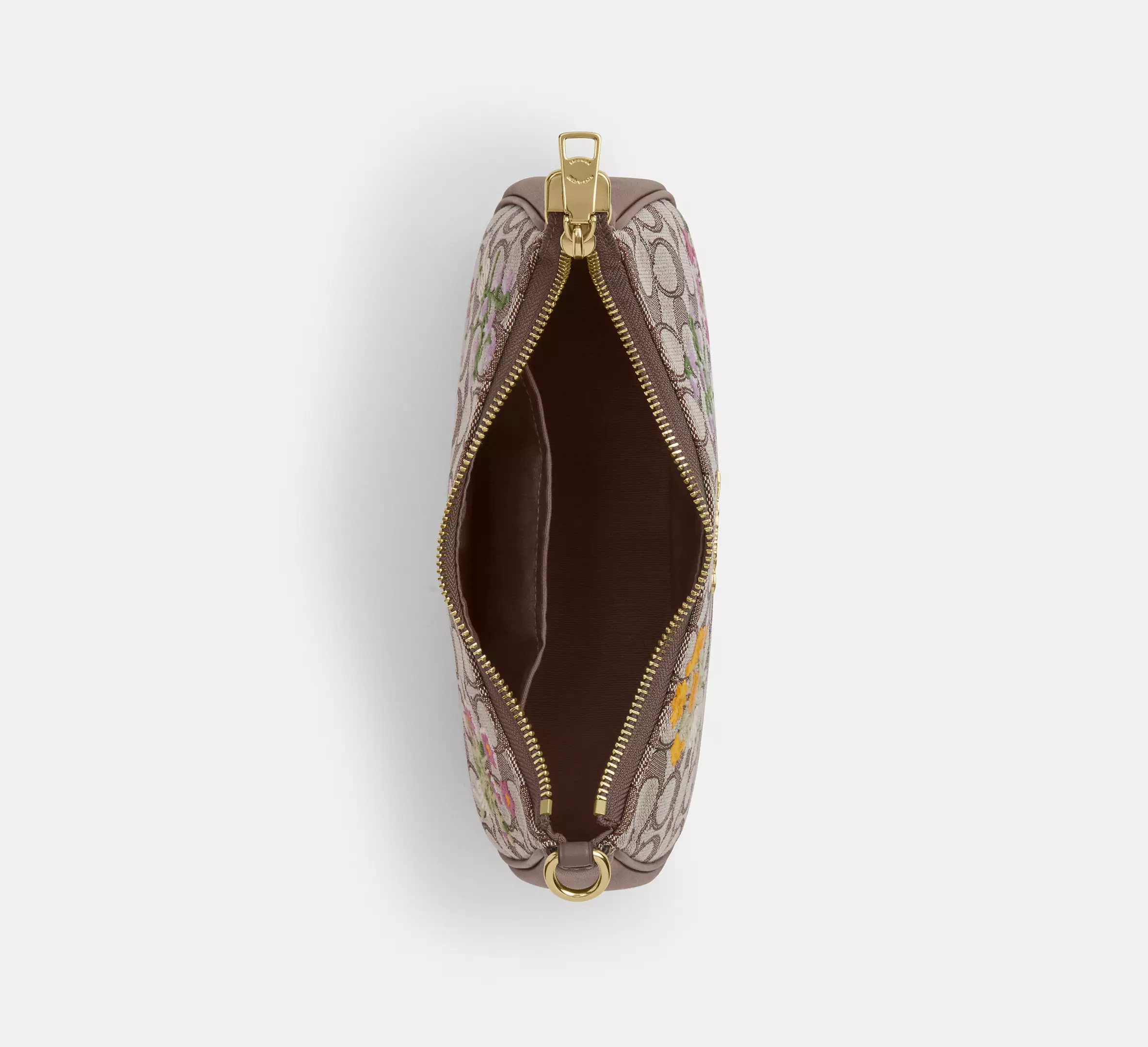 Teri Shoulder Bag In Signature Jacquard With Floral Embroidery