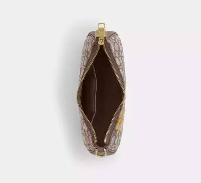 Teri Shoulder Bag In Signature Jacquard With Floral Embroidery