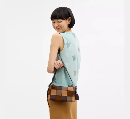 Small Slouchy Shoulder Bag In Upcrafted Patchwork