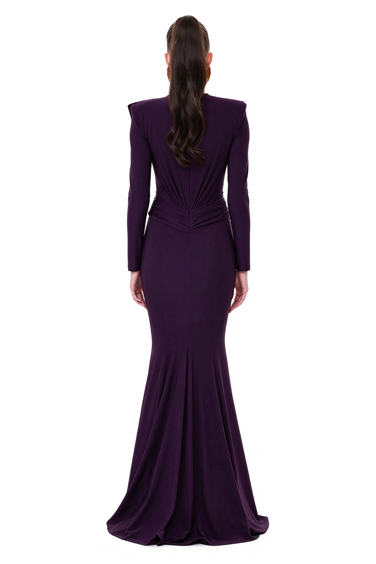 Solid Pleated Mermaid Maxi Dress