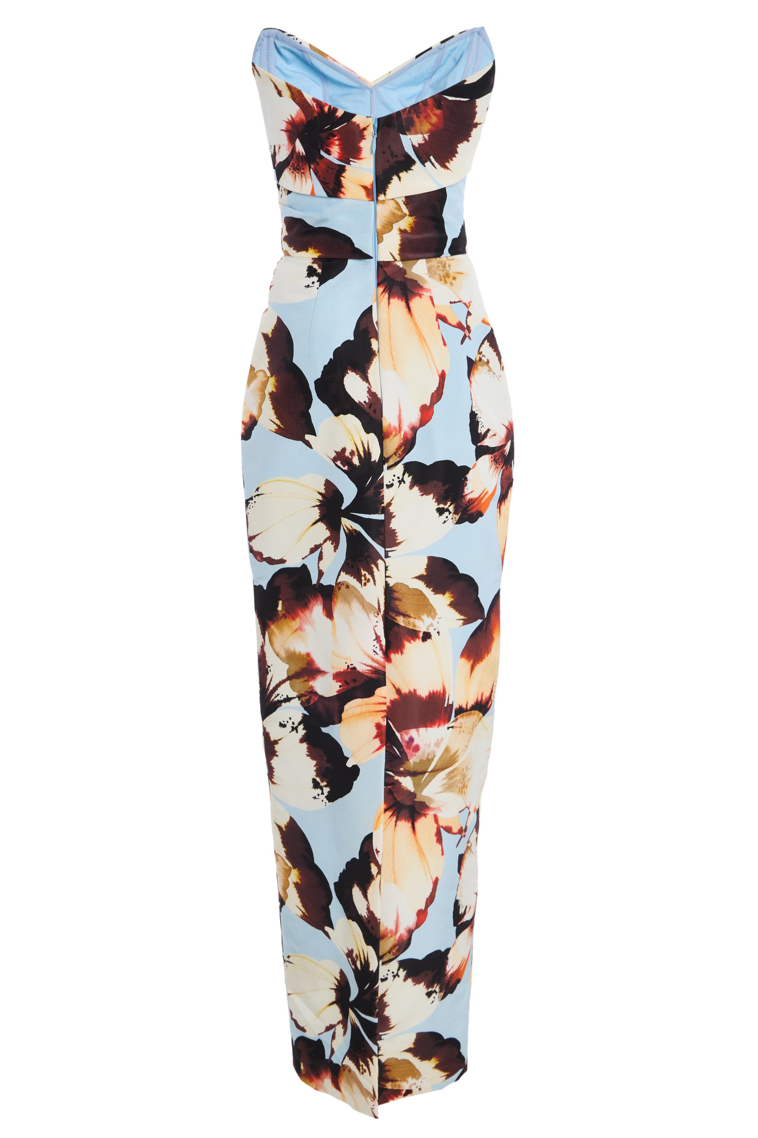 Floral  Pleated V-Neck Maxi Dress