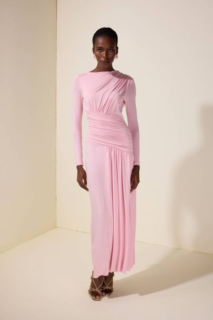 Jersey Long Sleeve Maxi Dress