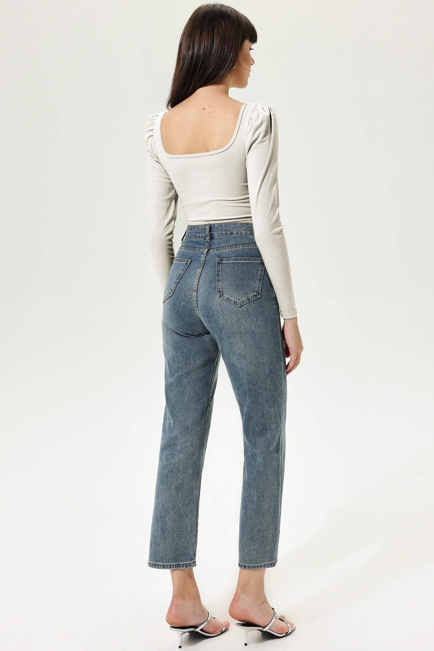 Puff Sleeve Long Sleeve Corset Top