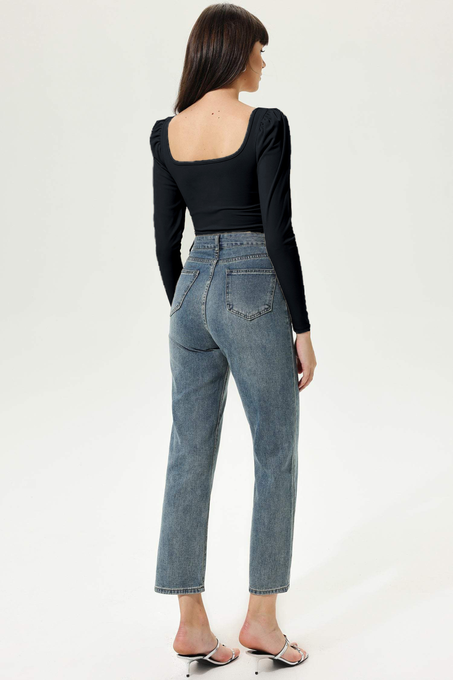 Puff Sleeve Long Sleeve Corset Top