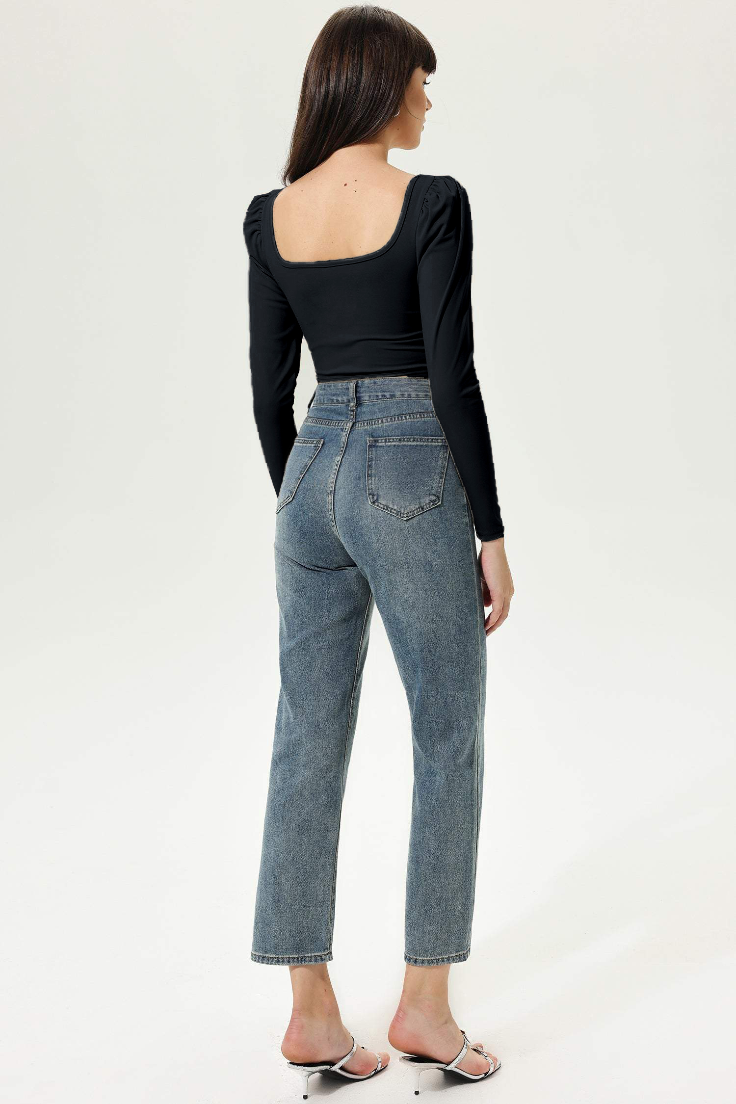 Puff Sleeve Long Sleeve Corset Top