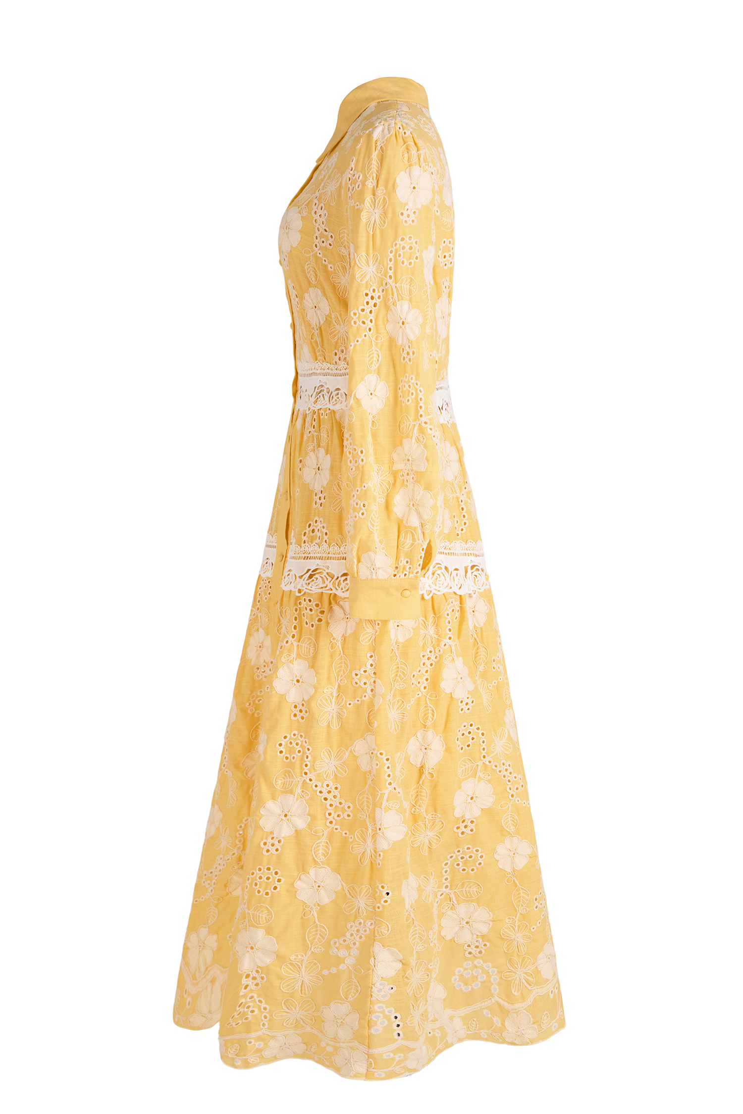 Lace Floral Flapped Midi Dress