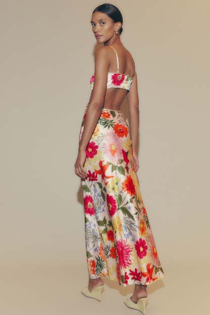 Floral Cut-Out Slip Maxi Dress