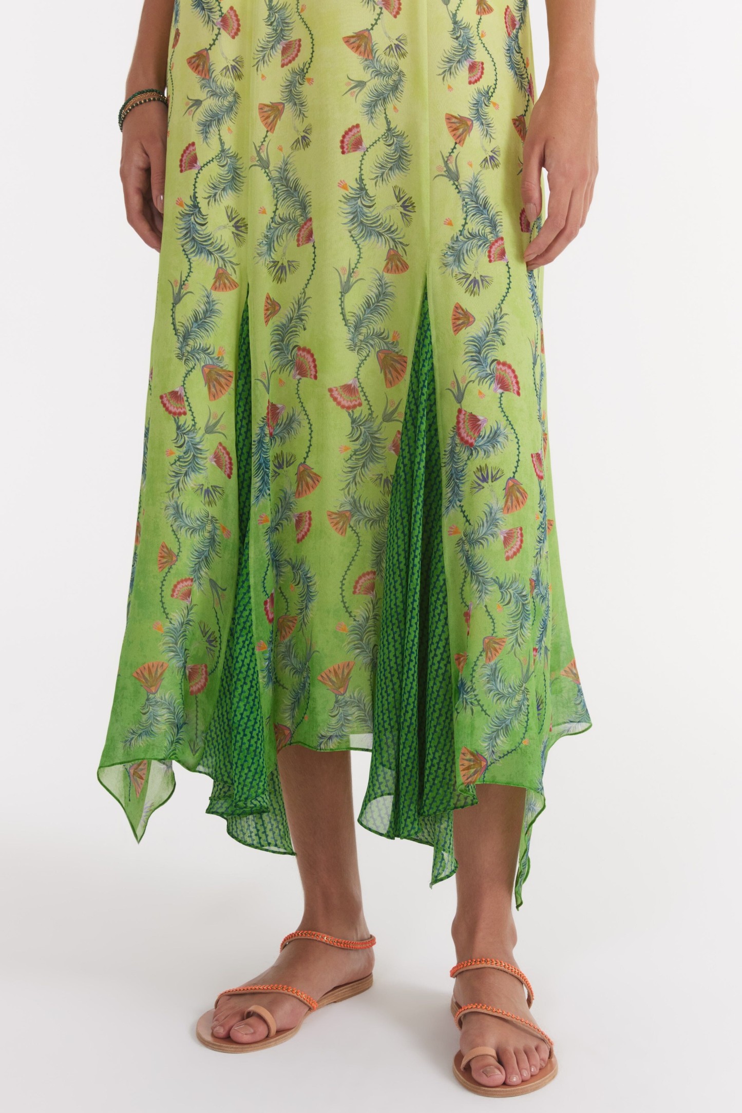 Floral Sweetheart Neckline Sleeveless Midi Dress
