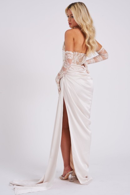 Lace Corset Split Maxi Dress