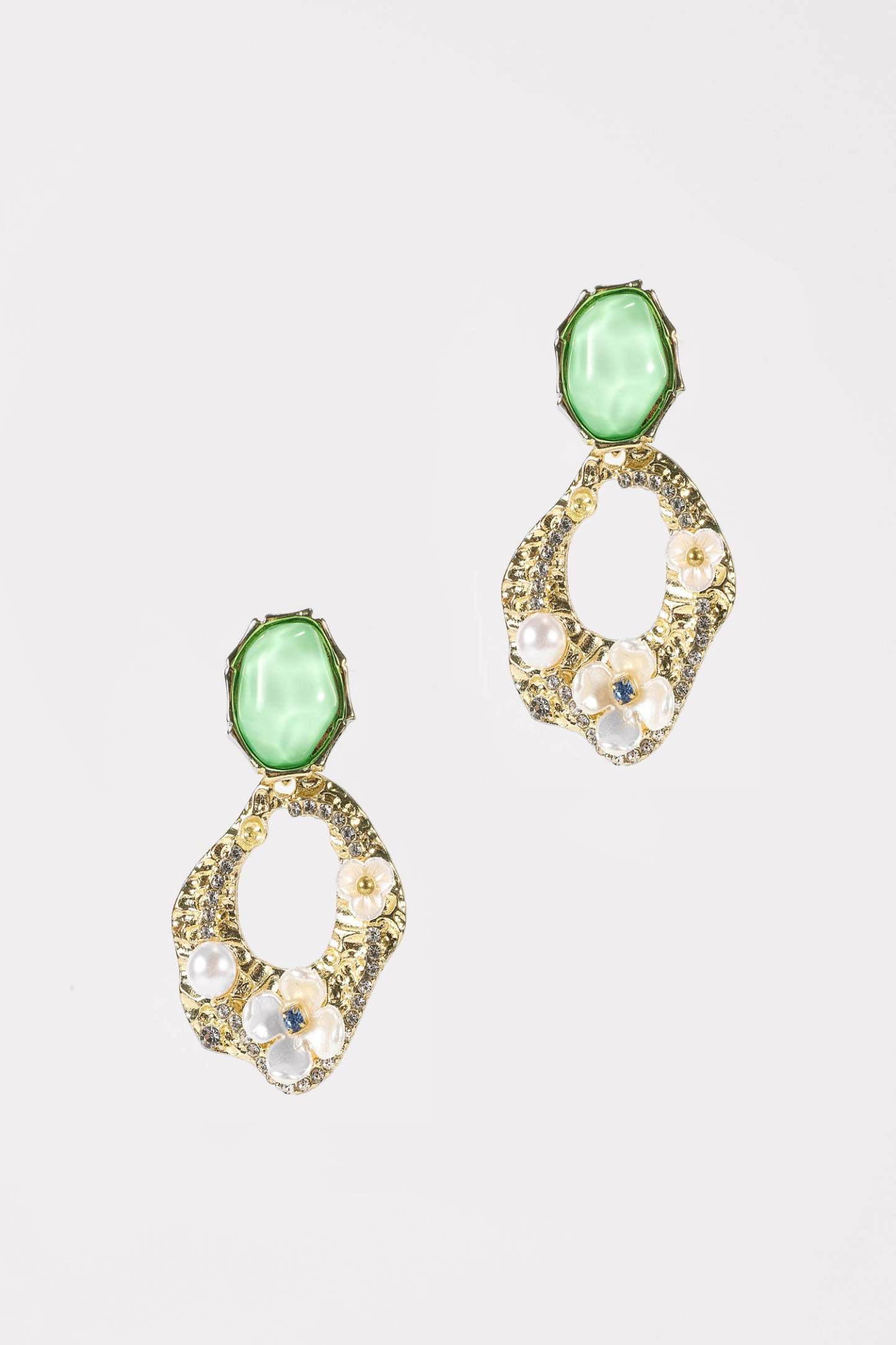 Natural Stone Flower Dangle Earrings