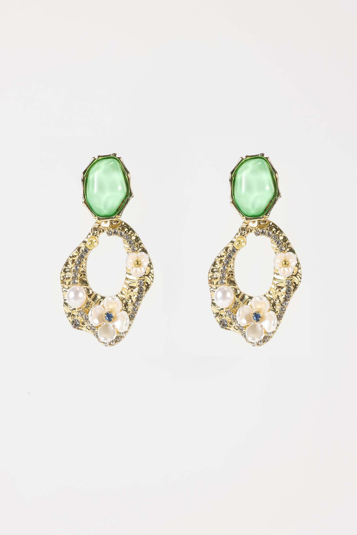 Natural Stone Flower Dangle Earrings