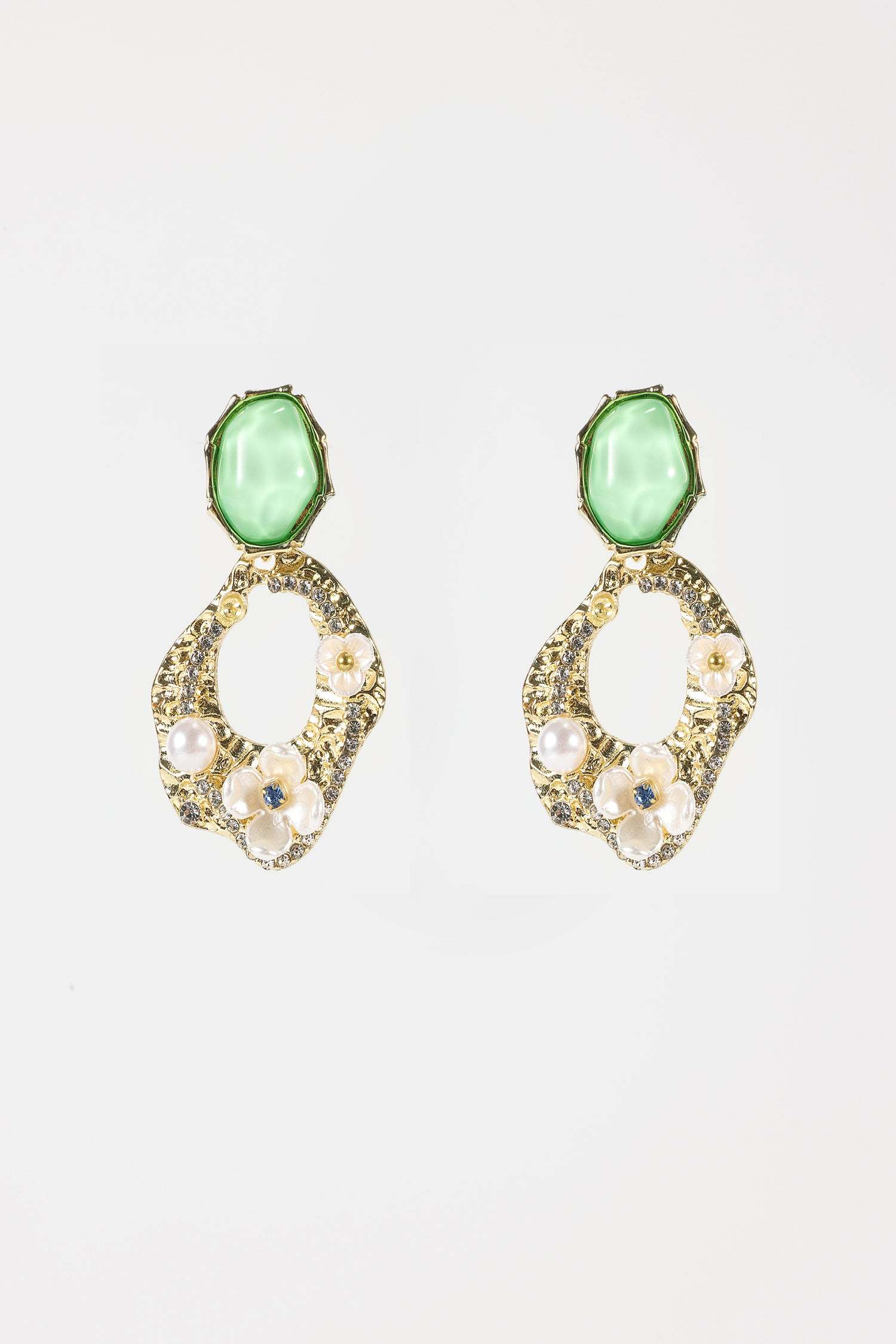 Natural Stone Flower Dangle Earrings